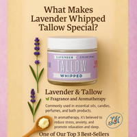 Lavender Whipped Tallow Moisturizer | Natural Beef Tallow Lotion | Calming, Preservative-Free Skincare by Lady May Tallow