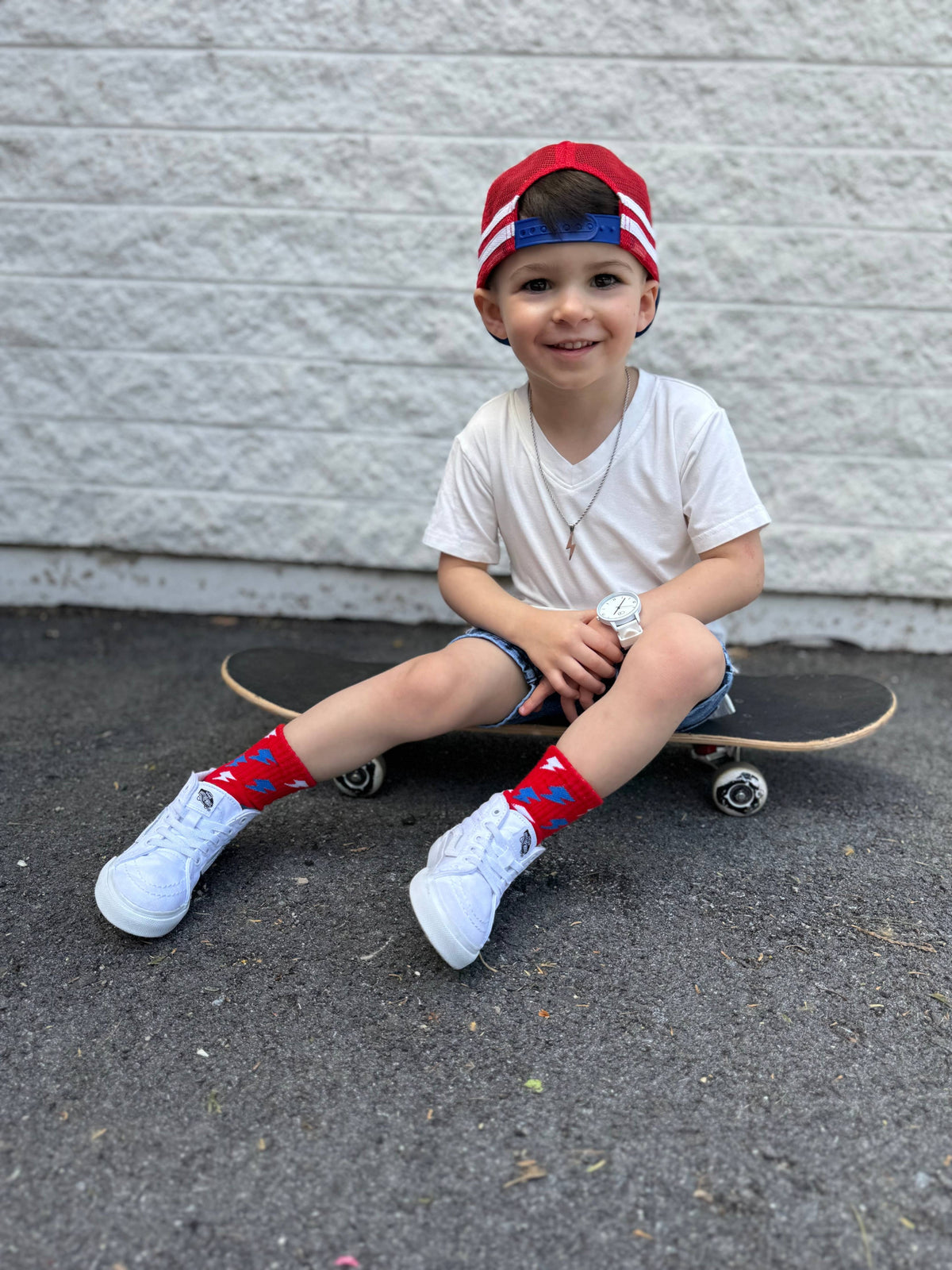 Red White + Electric Socks