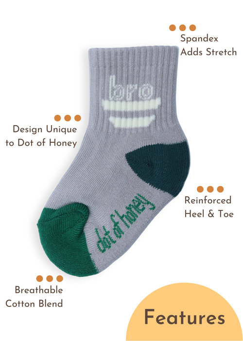 Baby/Toddler Half-Crew Socks 2-Pack, Bro & Palms