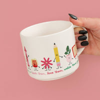 Teach Them Love Them Watch Them Grow Ceramic Mug - Cream