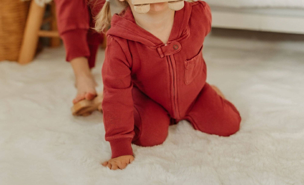 Cherry | Organic Cozy Zipper Romper