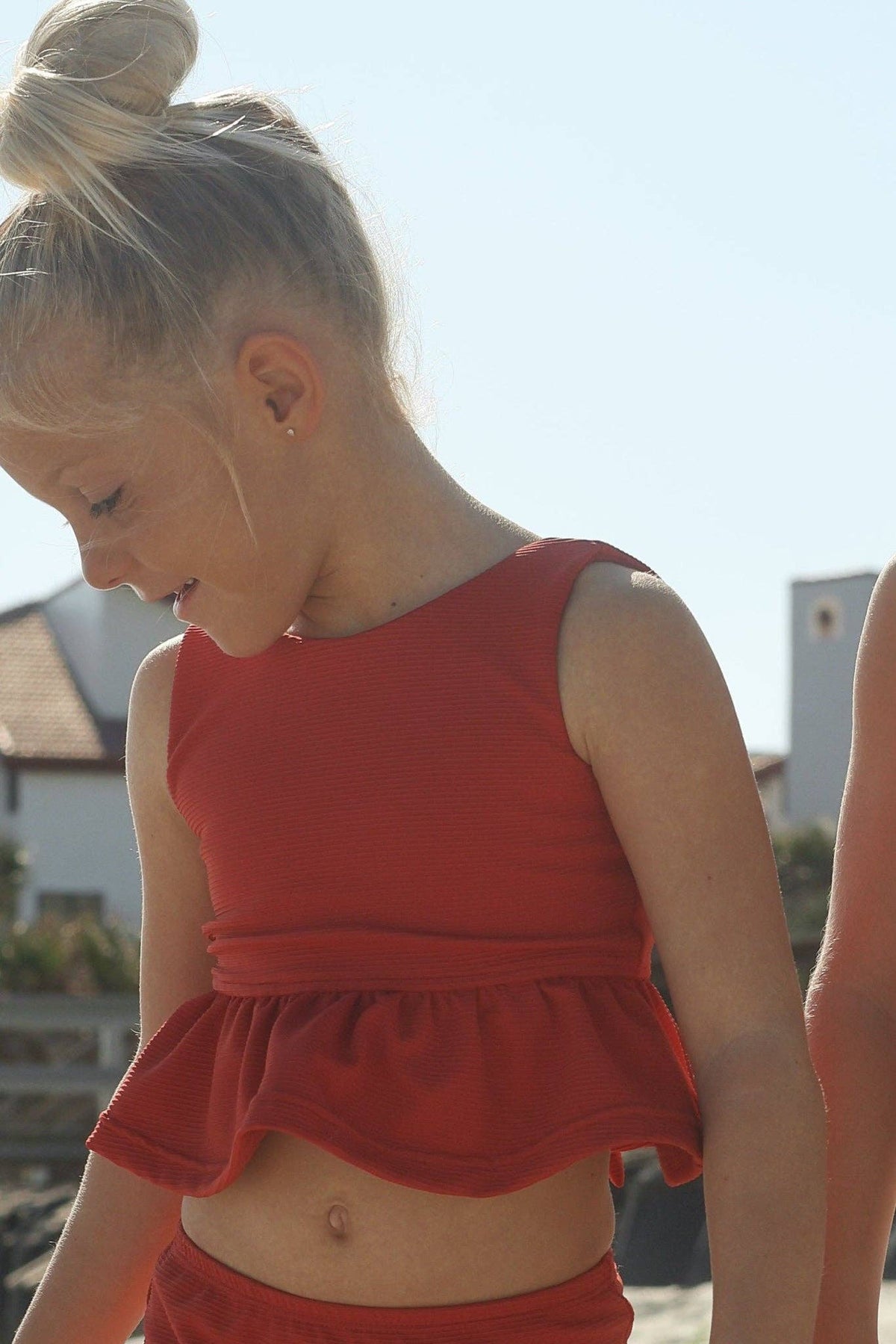 Flutter Tankini Set (brick ribbed)