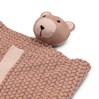 Violet Knitted Teddy Bear Lovie Blanket