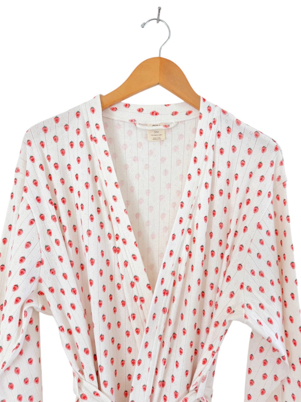 White Strawberry / Organic Pointelle Women's Robe
