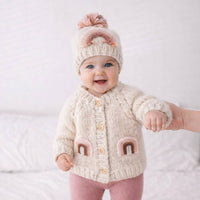 Mauve Rainbow Pocket Cardigan Sweater