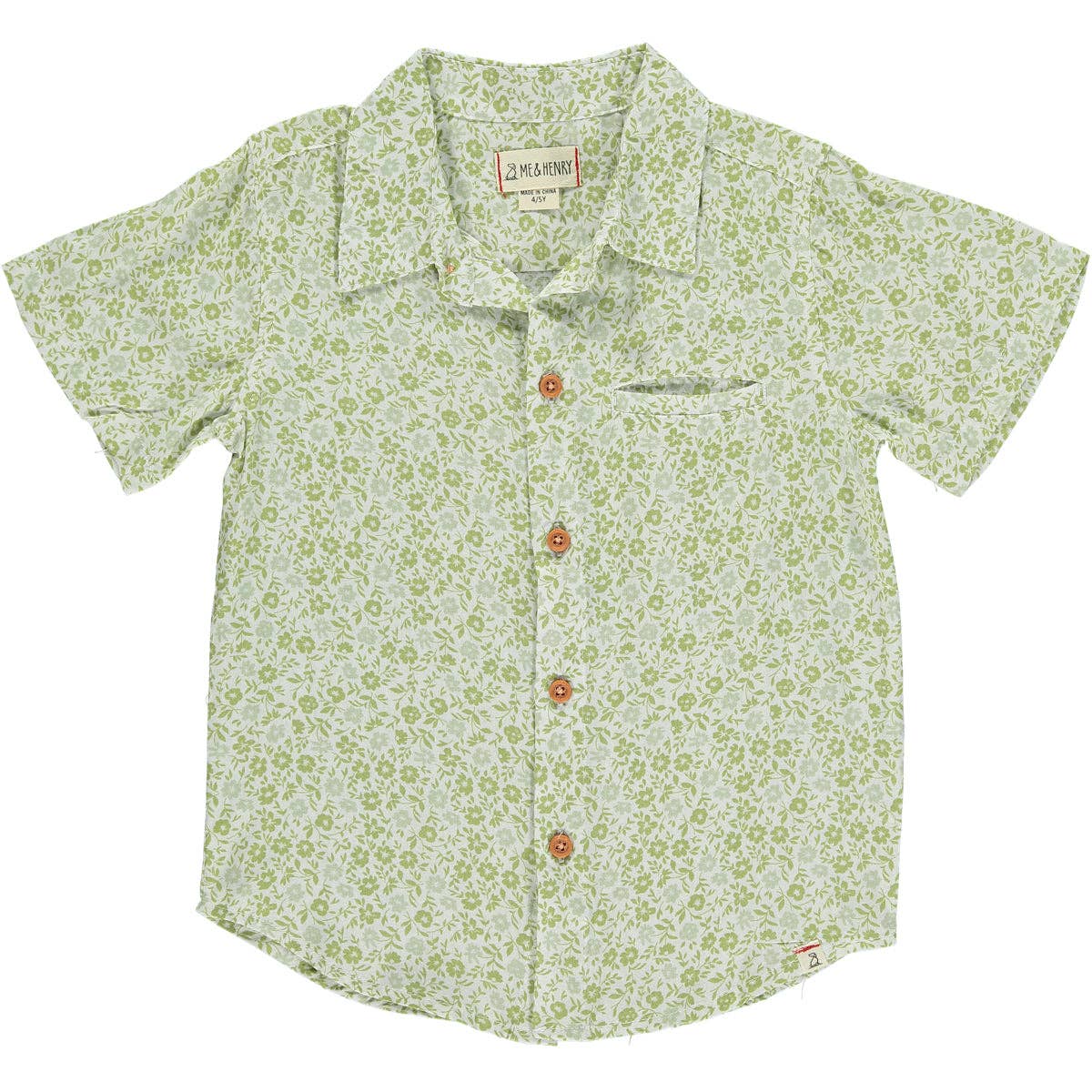 Newport Green Floral Woven Shirt