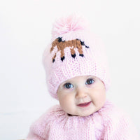 Pony Beanie Hat Blush