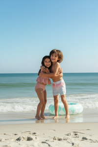 Flutter Tankini Set (soft pink ribbed)