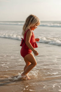 Flutter Tankini Set (brick ribbed)