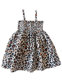 Leopard / Muslin Smocked Tube Dress