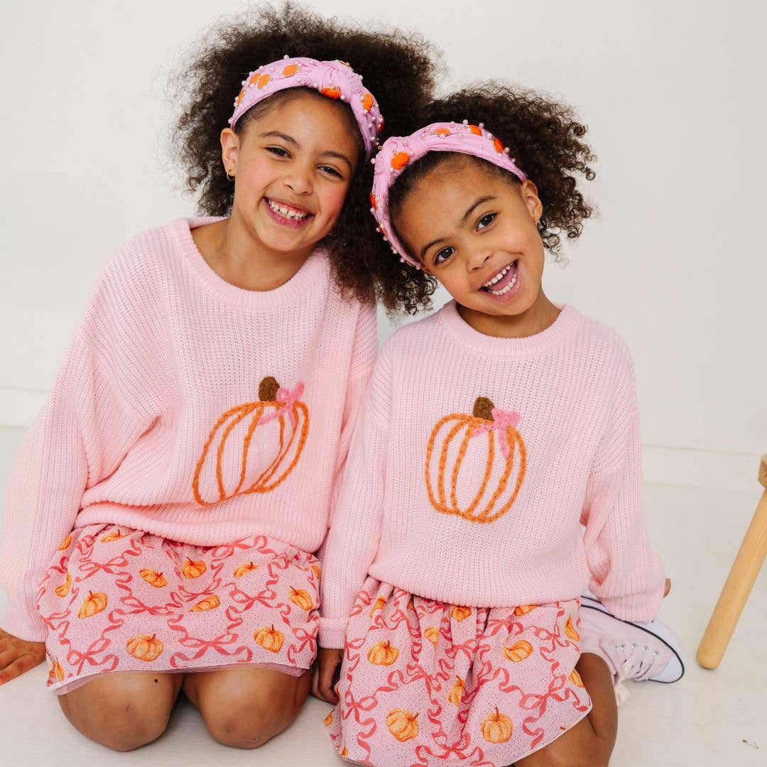 Coquette Pumpkin Knit Sweater