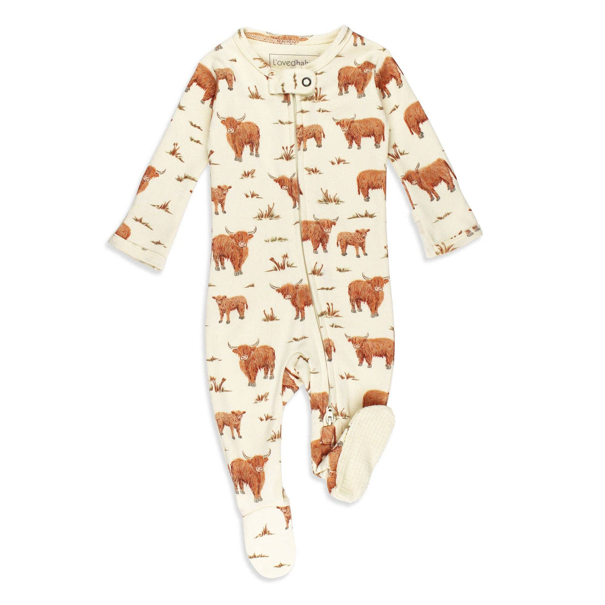 Highland Cow | Organic Zipper Footie