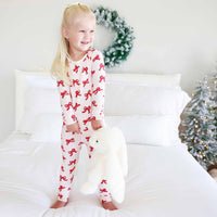 Coquette Christmas Bamboo Waffle Two Piece Pajama Set