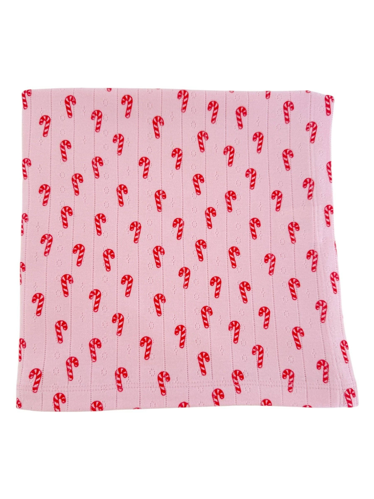 Pink Candy Cane Organic Pointelle Swaddle