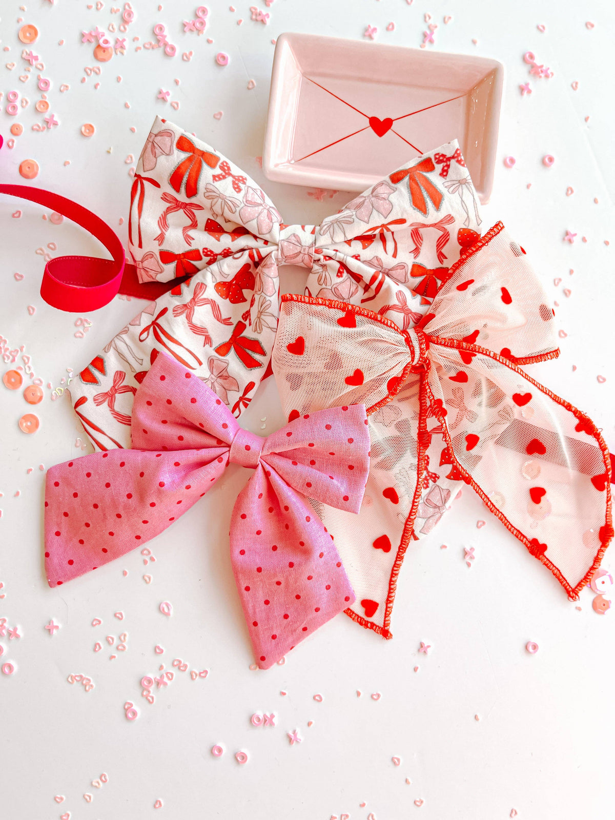 Red Heart Flocked Oversized Bow