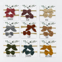 Crochet headband bow 2pc
