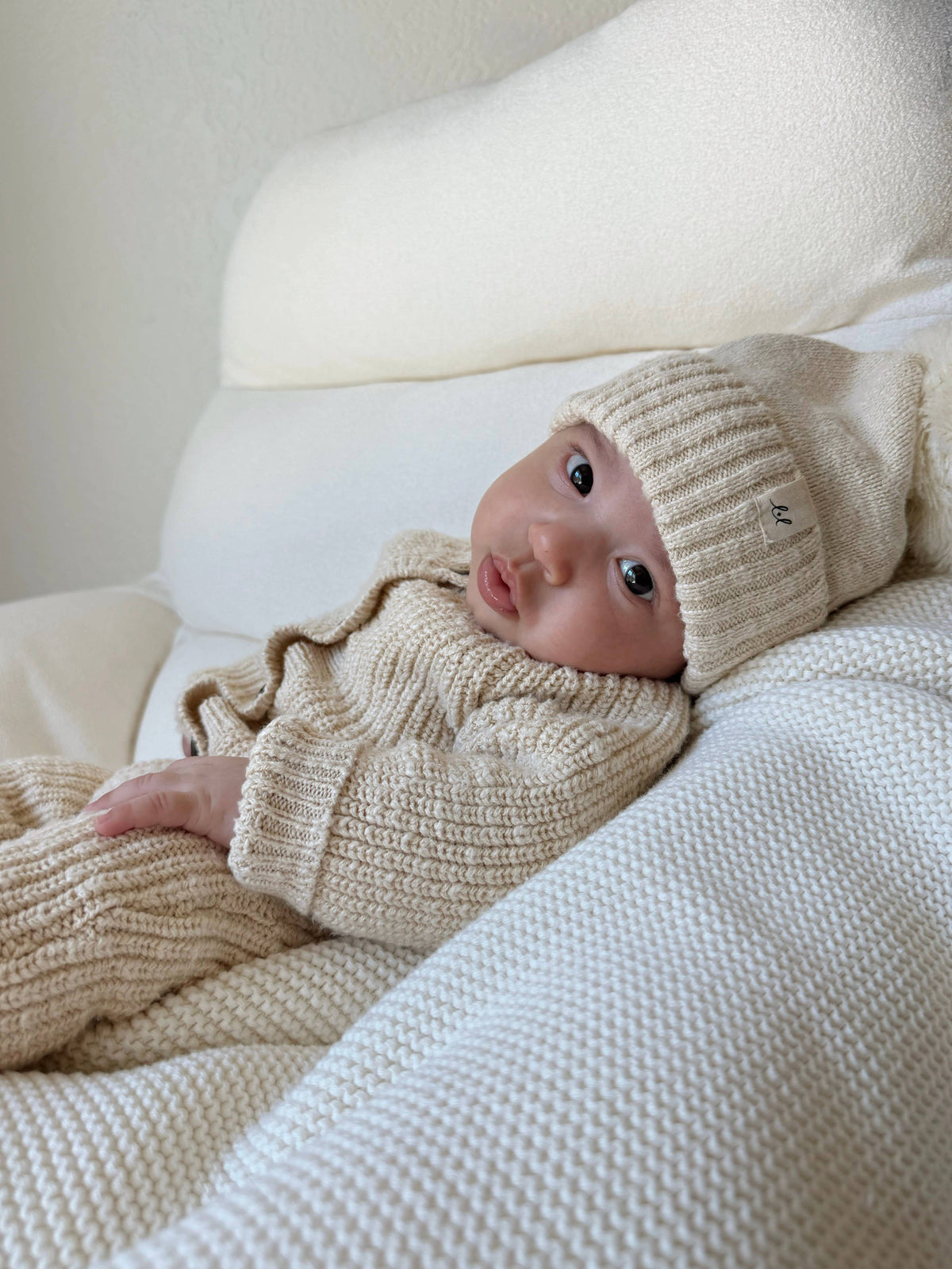 Classic Chunky Knit Jumpsuit French Cream