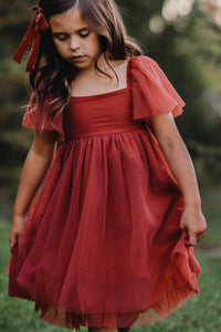 Fawn Dress (venetian red tulle)