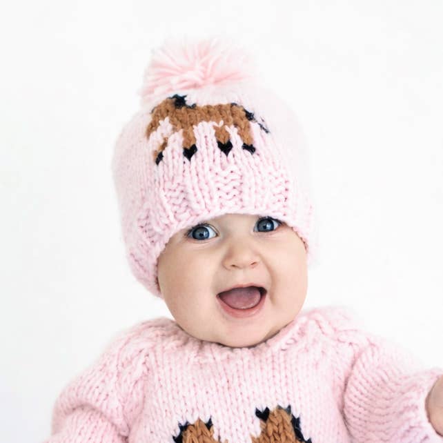 Pony Beanie Hat Blush