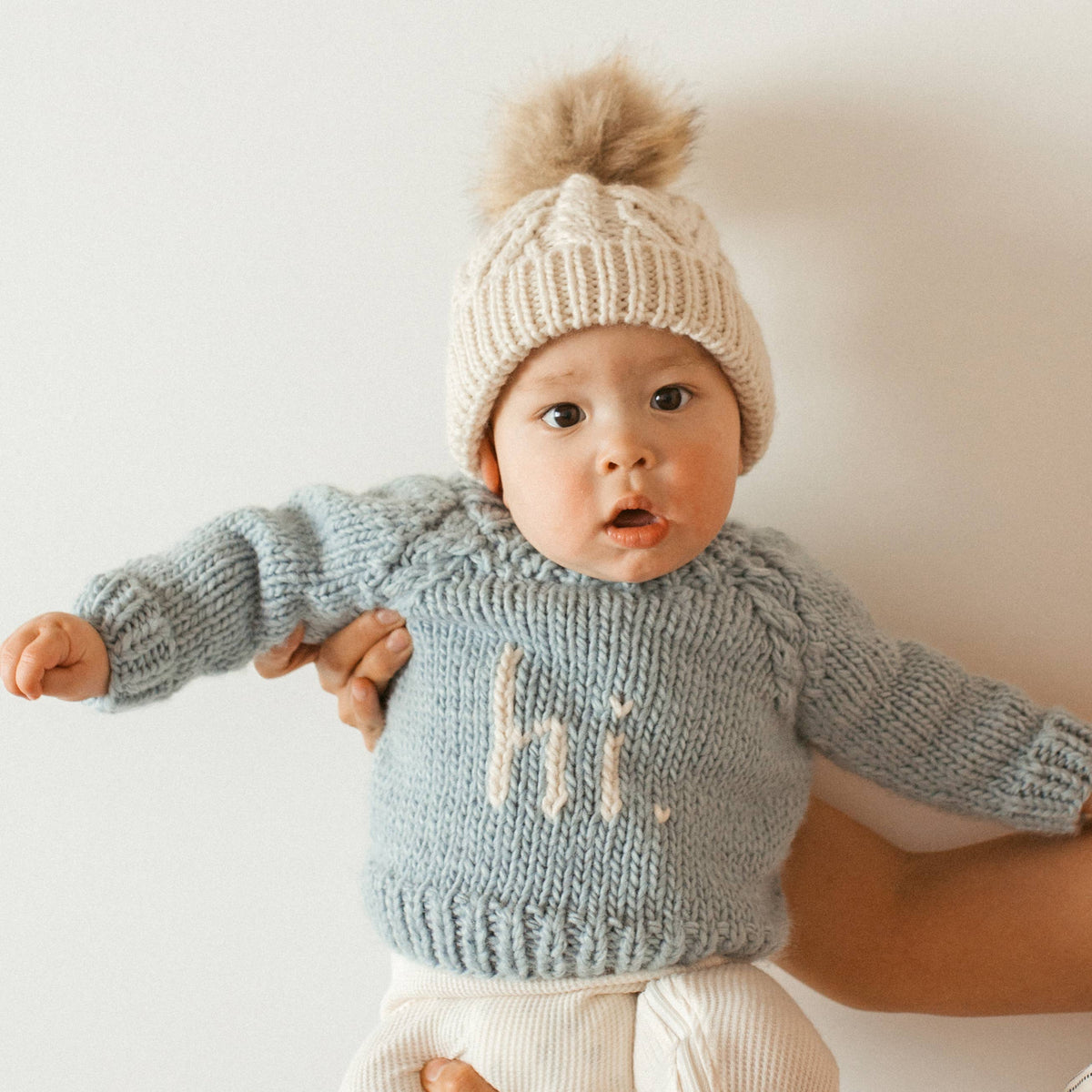 Hi. Surf Bllue Crew Neck Sweater Baby & Toddler