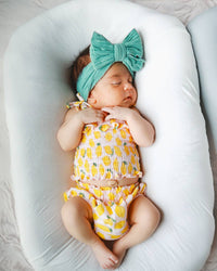 Lemon Sorbet Muslin Smocked Ruffle Top & Bloomer