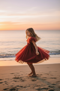 Fawn Dress (venetian red tulle)
