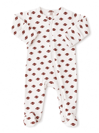Football Organic Pointelle 2-Way Zip Footie