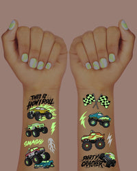 Monster Truck Glow In The Dark Temporary Tattoos