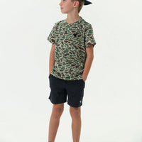 Youth Athletic Short Heather Black