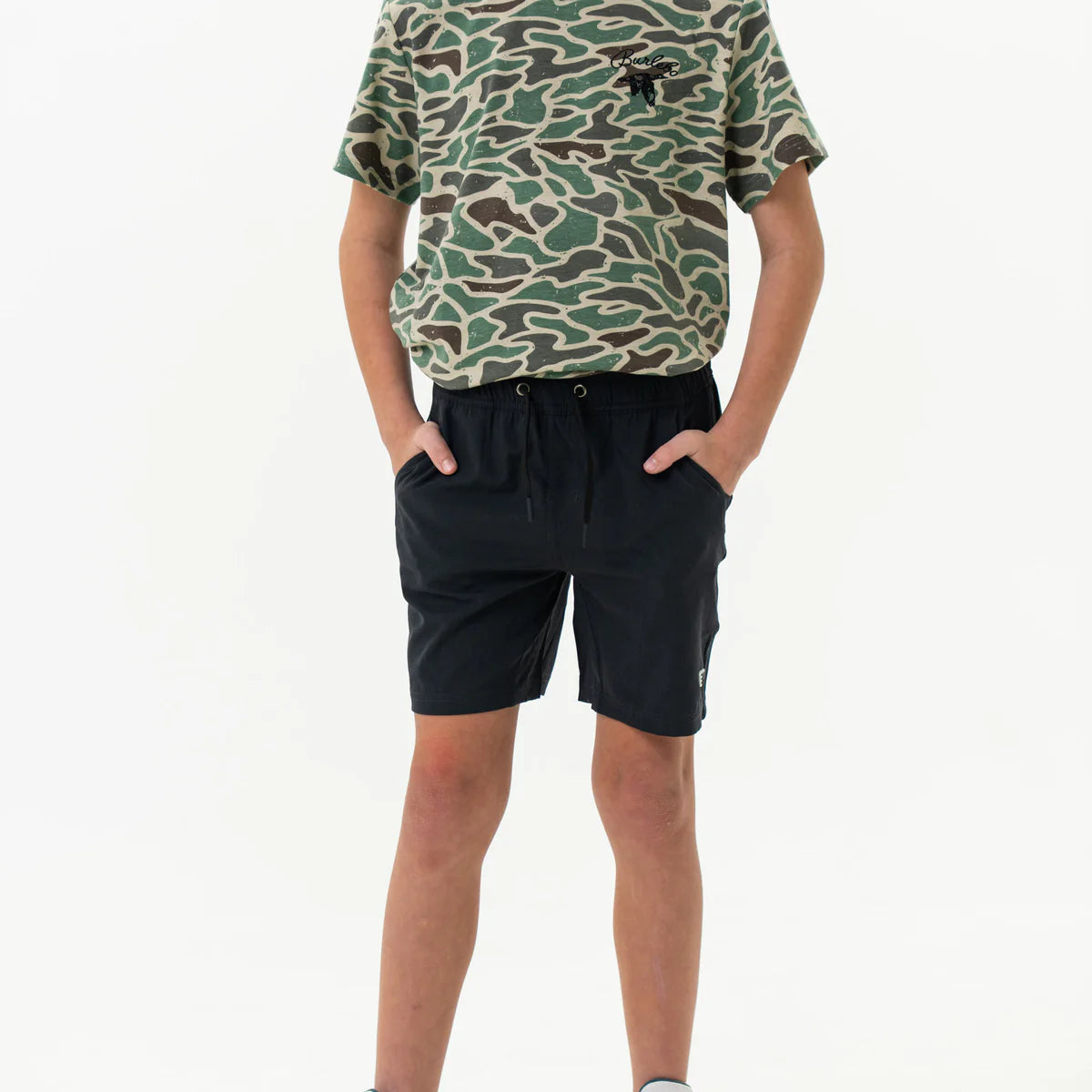 Youth Athletic Short Heather Black