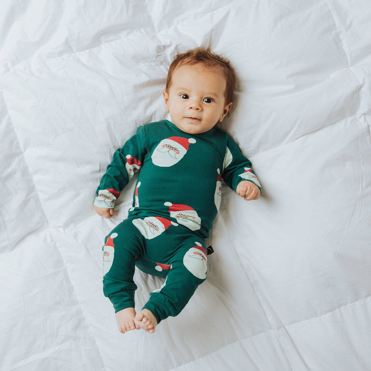 Peekabooty™ Rag Romper - Ho Ho Ho Green Check