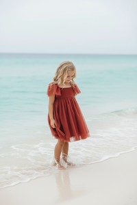 Fawn Dress (venetian red tulle)