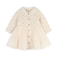 Phoebe Pointelle Knit Sweater Baby Dress (Organic Cotton)