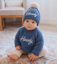 Howdy Beanie Hat Slate Blue