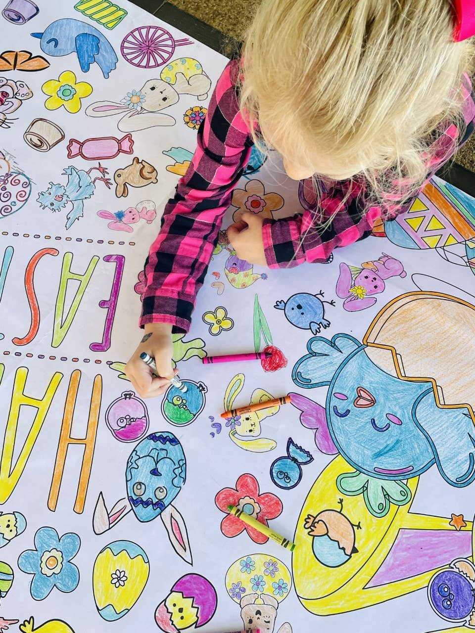 Kids Easter Coloring Tablecloth Activity