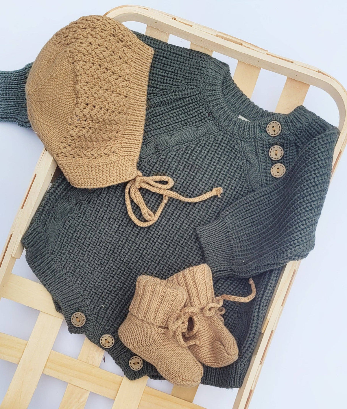 Knitted Booties Socks - Coco Speckle