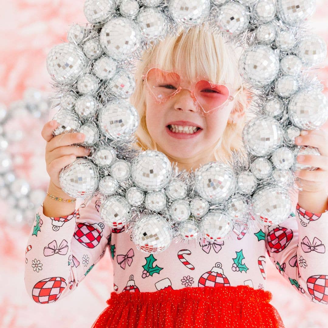 Disco Christmas Long Sleeve Tutu Dress