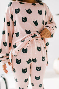 Lounge Wear Set in Black Cat