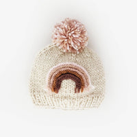 Mauve Rainbow Knit Beanie Hat