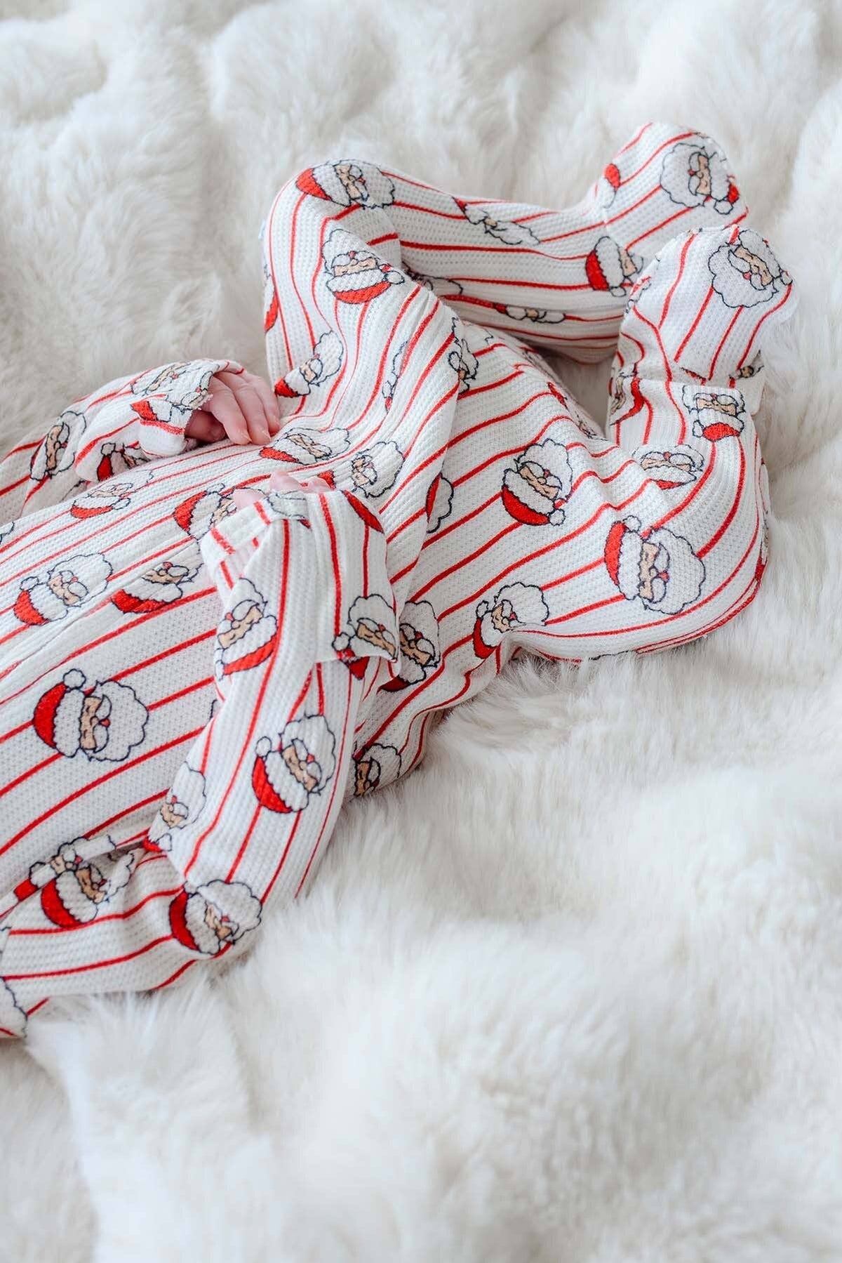 Christmas Bamboo Waffle Zipper Footie | Holly & Jolly