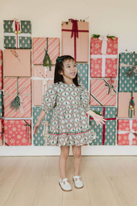 Aura Poplin Dress in Lattice Tree