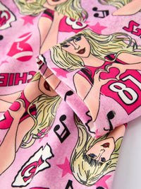 Pink Girls Long Sleeve Dress Taylor Swift Chiefs Print