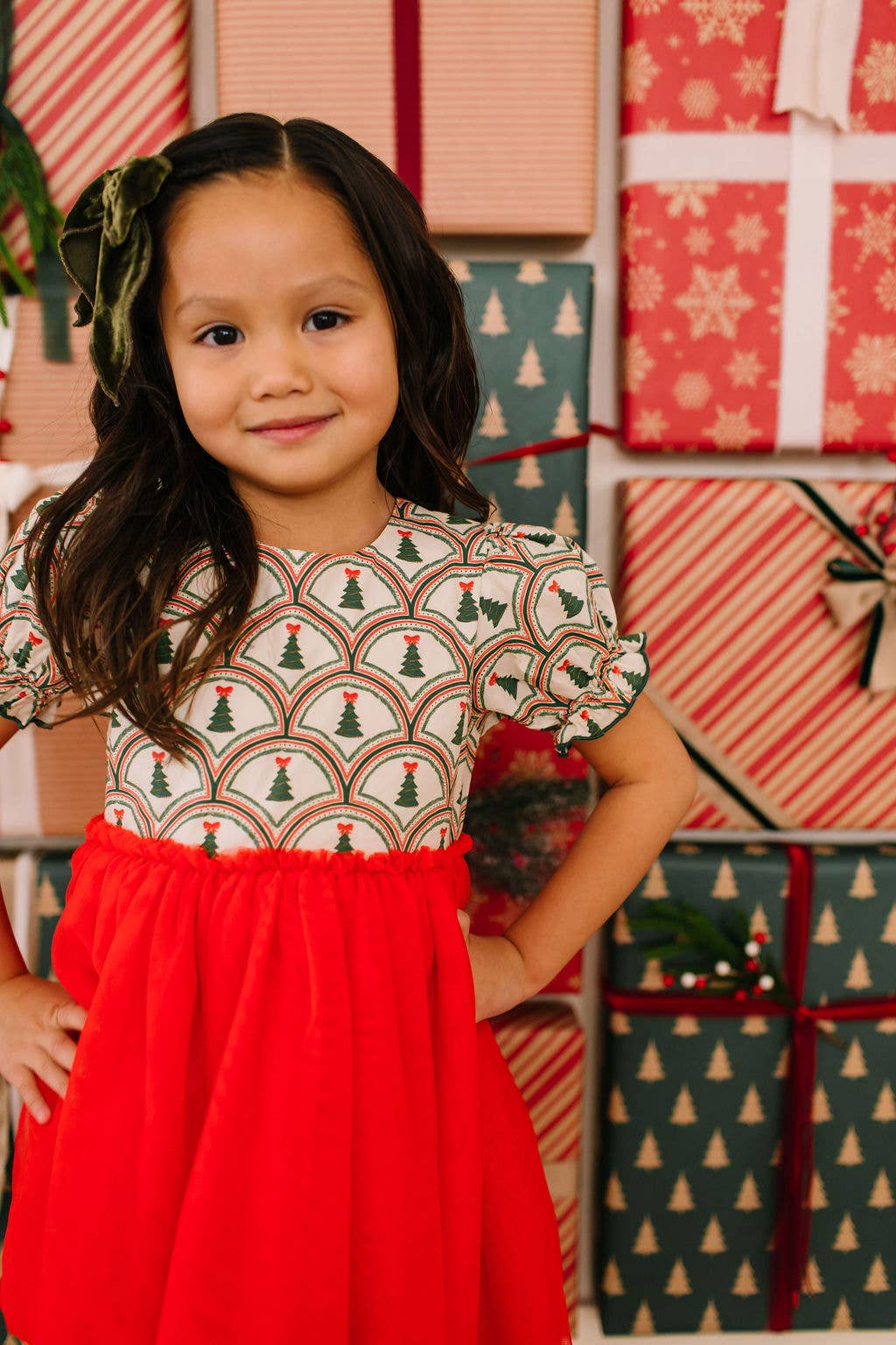 Aura Tulle Dress in Lattice Tree