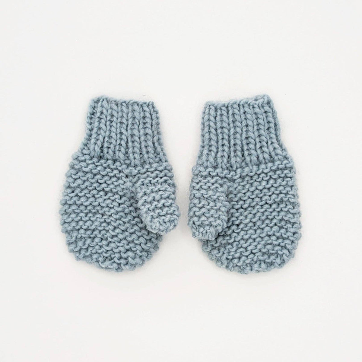 Garter Stitch Mittens Surf Blue for Toddlers & Kids