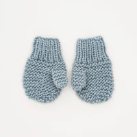 Garter Stitch Mittens Surf Blue for Toddlers & Kids