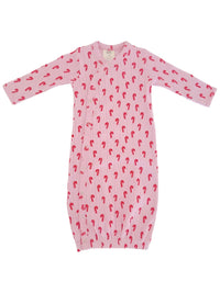 Pink Candy Cane Organic Pointelle Gown
