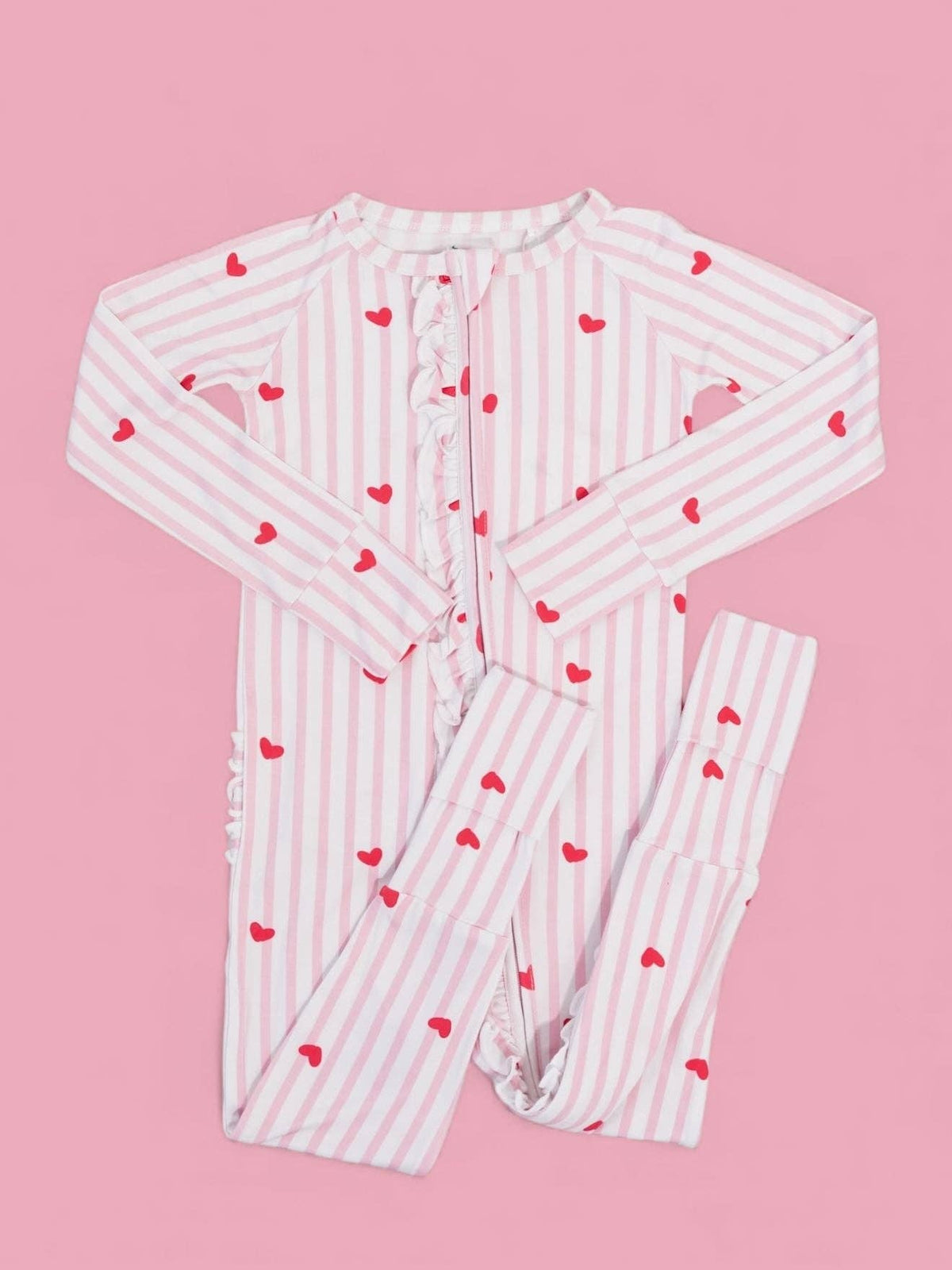 SWEETHEART STRIPES DREAM RUFFLE ROMPER