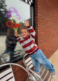 Kids Bold Stripe Sweatshirt - Wine