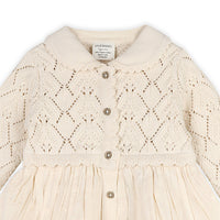 Phoebe Pointelle Knit Sweater Baby Dress (Organic Cotton)