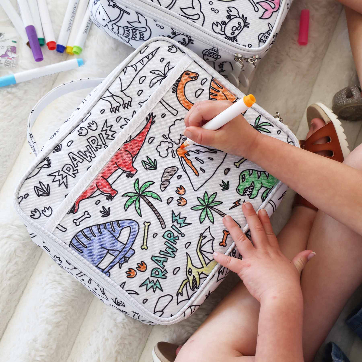Colorable Lunchbox Jurassic Playground